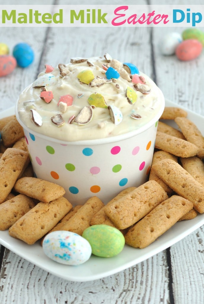 Malted Milk Easter Dip Recipe- If you love malted milk or whopper eggs, then you will love this festive Easter dessert dip.