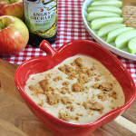 Fun and easy dessert cream cheese fruit dip recipe- This one is for the adults!. Hard apple cider fruit dip will be a hit at your fall or Halloween party.