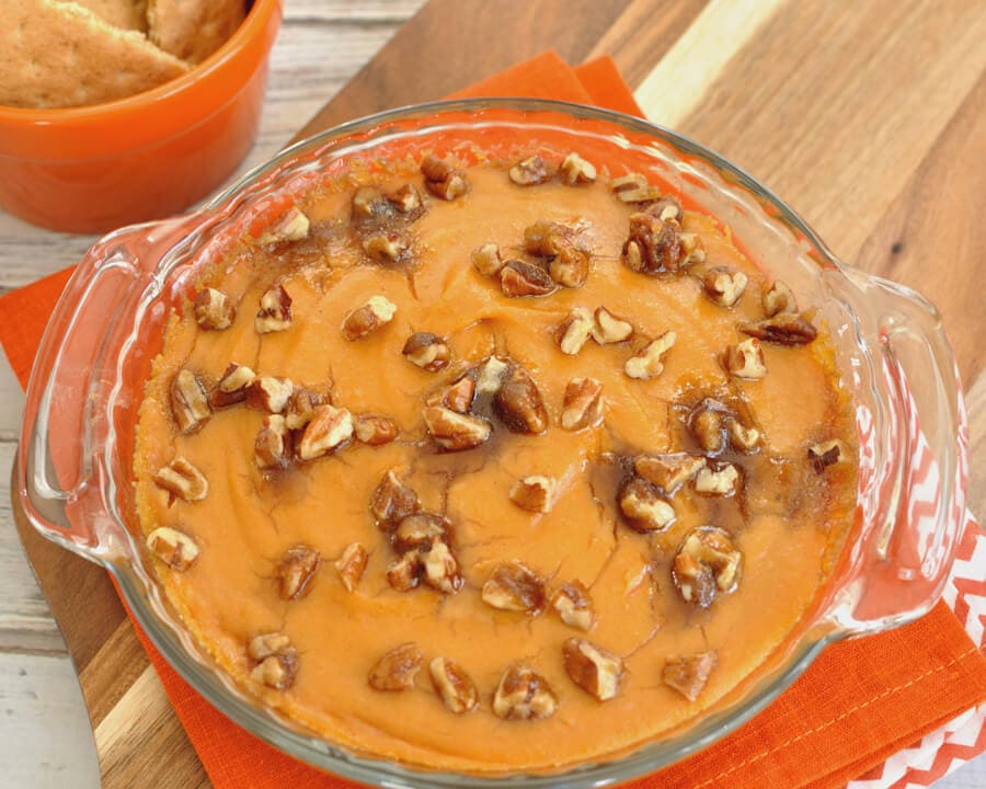 Serve this rich, creamy, and warm sweet potato pie dip at your next holiday gathering. Recipe is easy to make and tastes like traditional sweet potato pie.