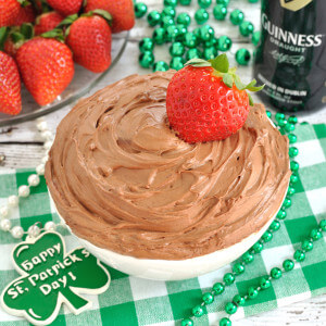 Creamy, fluffy Guinness Chocolate Stout Fruit Dip is made with Guinness stout beer and cocoa. Takes just a few minutes to whip together this easy fruit dip.