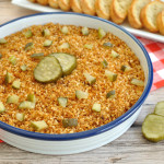A spicy chicken dip with crunchy topping and pickles This Nashville Hot Chicken Dip makes an easy appetizer sure to please the spicy food fans in your crowd