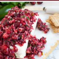 pinterest photo for Cranberry Salsa with Jalapenos and Cream Cheese