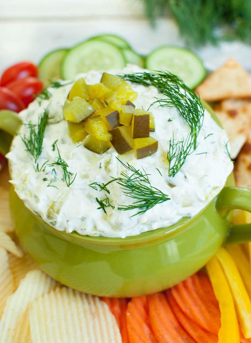 Dill Pickle Dip with Cream Cheese - Dip Recipe Creations