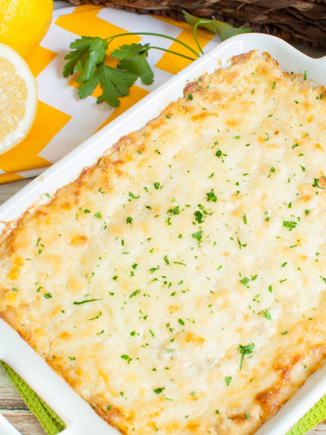 baked dip in a white dish